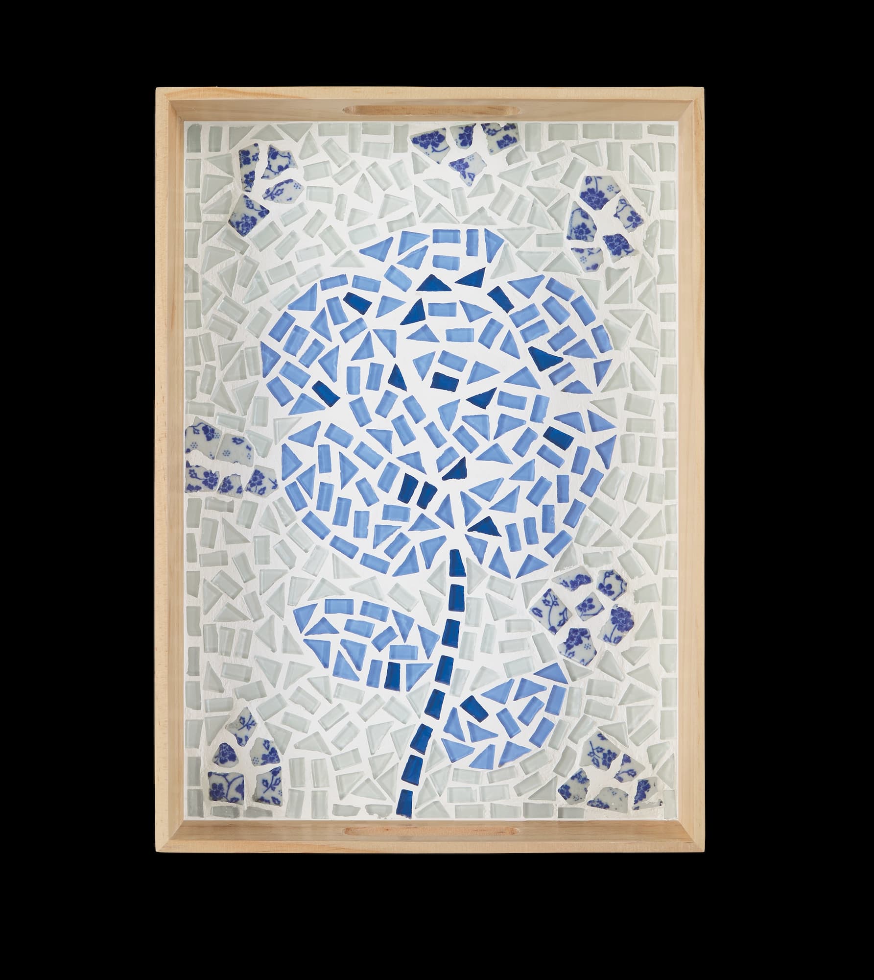 10" x 14" Blue Flower Mosaic Tray Kit by Make Market®